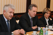 Ukraine’s Prime Minister Nikolay Azarov Meets With Dmitry Firtash, Head Of Joint Representative Body Of Employers Party At The National Level