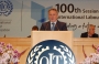 Dmitry Firtash delivering his speech at the ILO 100th Jubilee Conference Session