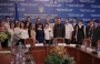 Dmitry Firtash and Dmitry Tabachnik with chemistry teachers, best chemistry students and Ukrainian Chemistry Olympiad prize-winners