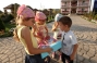 Inmates of the orphanage at the Holy Ascension Monastery in the vil. of Molnytsia