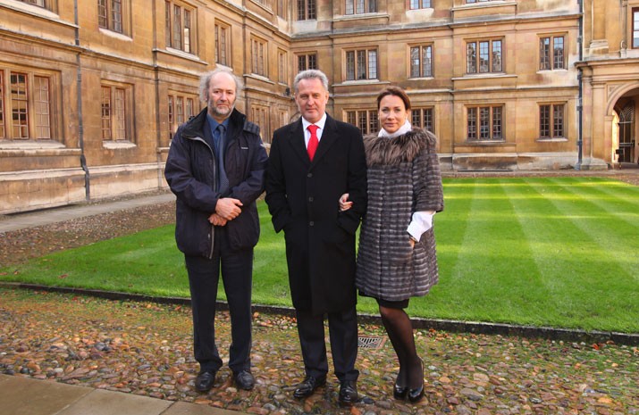 Dmitry Firtash with his wife Lada and Prof. Simon Franklin, Head of the School of Arts and Humanities