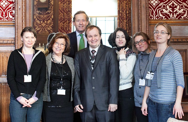 Cambridge Ukrainian Studentships fellows meet with Baroness D'Souza, Speaker of the House of Lords, and Lord Risby, Chairman of the British Ukrainian Society