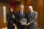 Lada Firtash, Chairperson of FIRTASH Foundation, Dmitry Firtash, Chairman of the Group DF Supervisory Council,  and Raffaele Jerusalmi, Executive Director of the London Stock Exchange