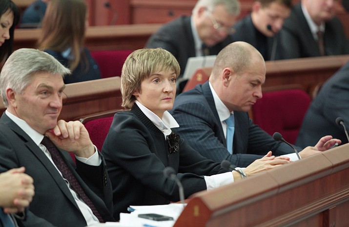 The FEU Vice-Presidents Alexey Miroshnichenko and Ganna Bezliudna, and Chairman of the bank “Nadra” Dmitry Zinkov